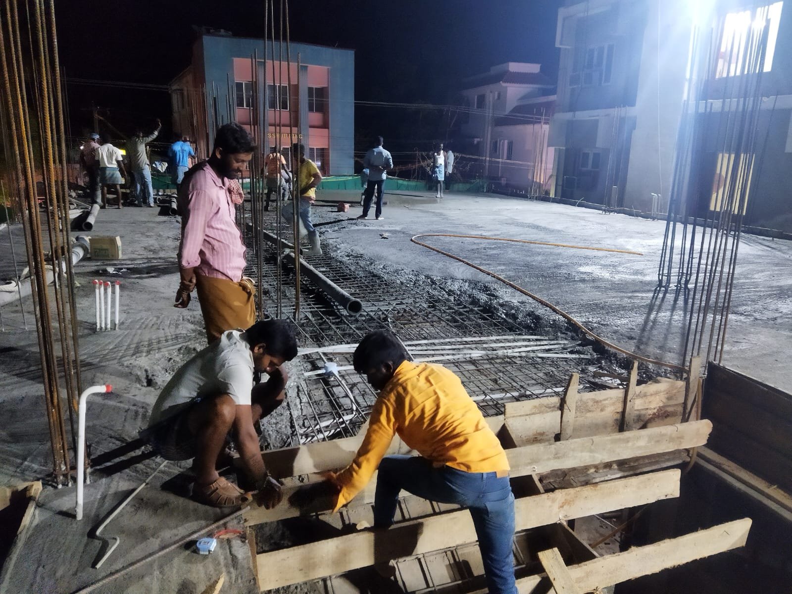 Live residential construction site in Chennai — SRM Constructions project 18