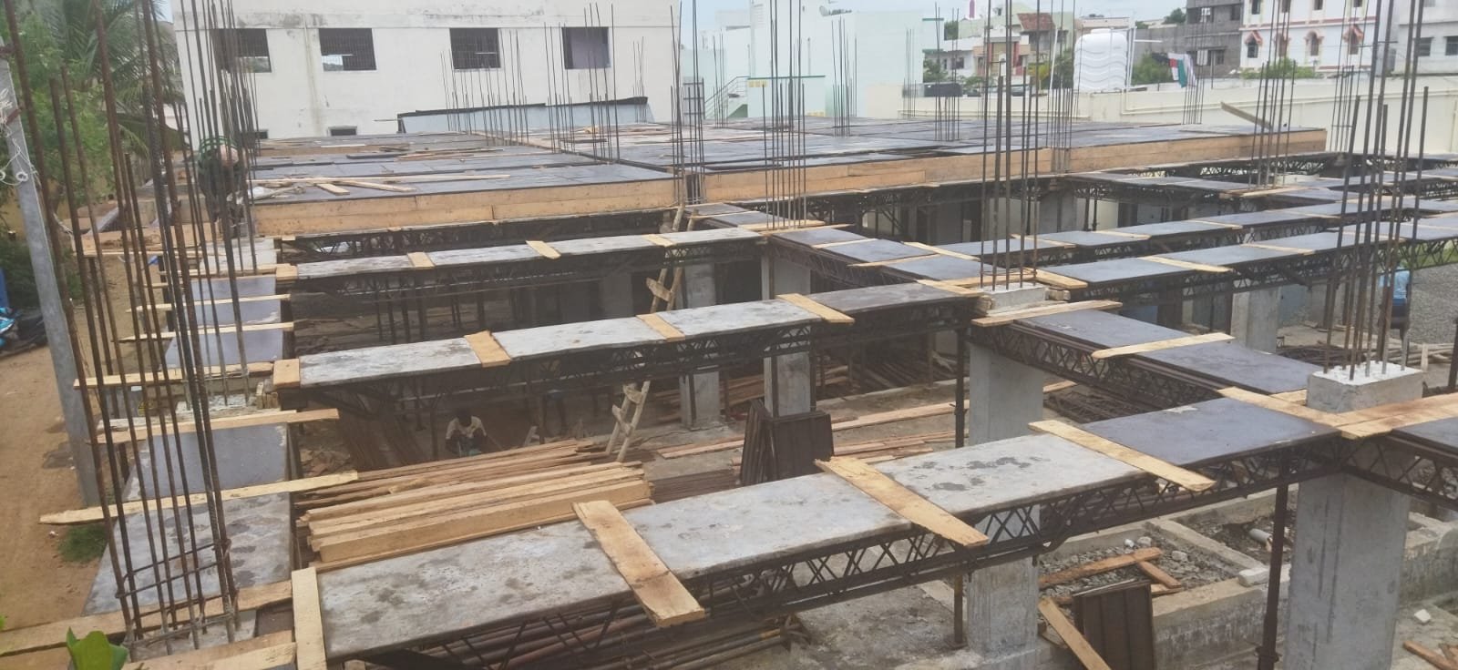 Live residential construction site in Chennai — SRM Constructions project 33